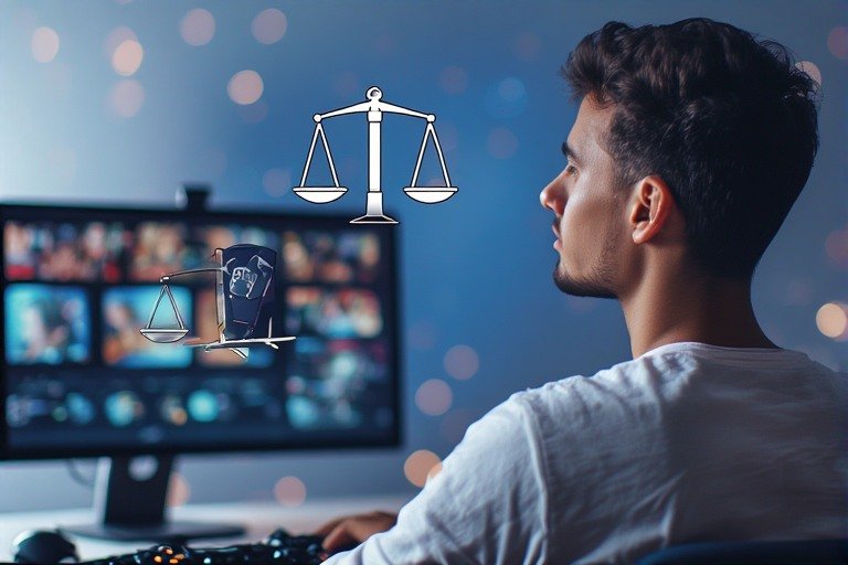 건전한 게임 환경과 자기 통제를 상징하는 이미지